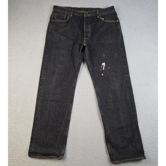 Levi's Other - Levi's 501 Jeans Mens 38x34 Black Straight Leg Classic Button Fly American Denim